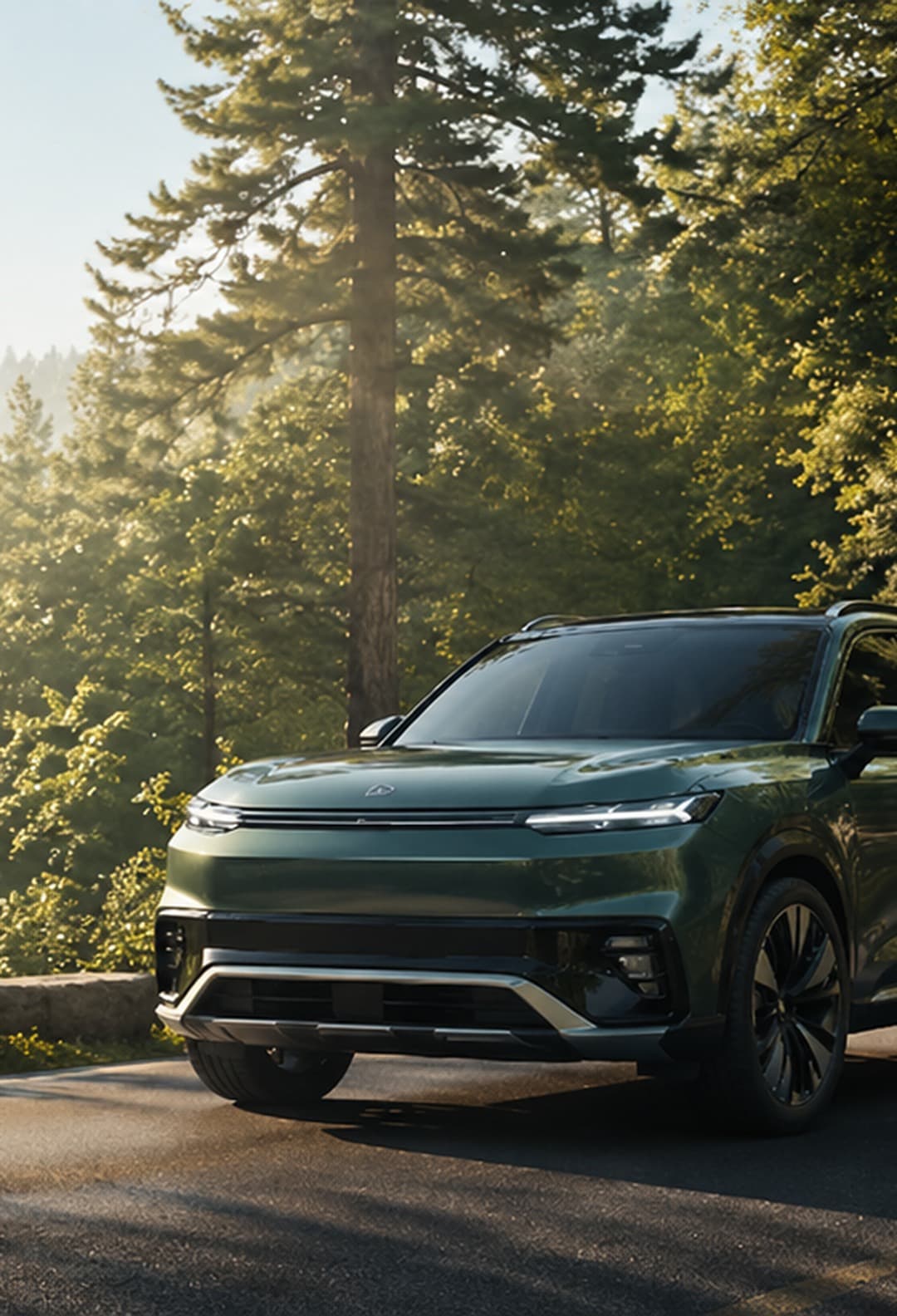 Orman yolunda premium SUV araç