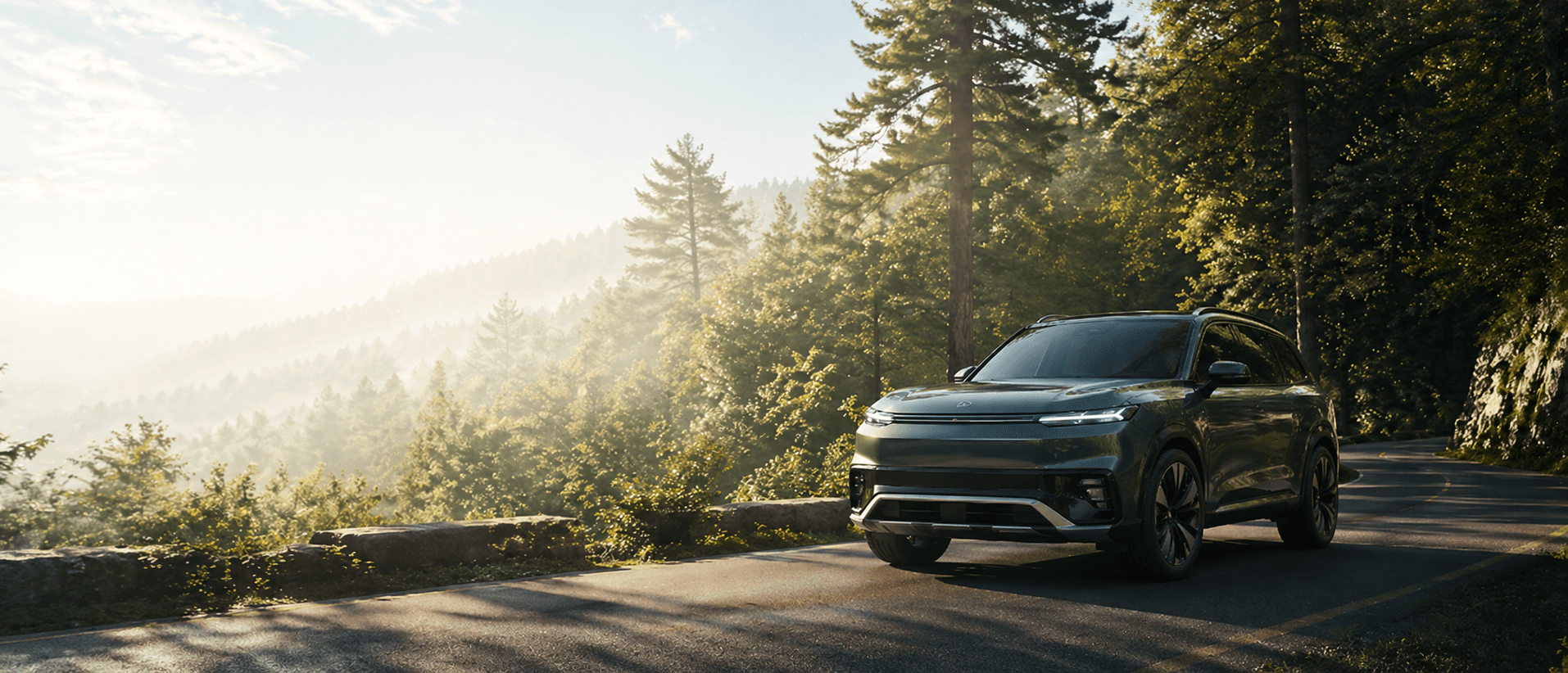 Orman yolunda premium SUV araç